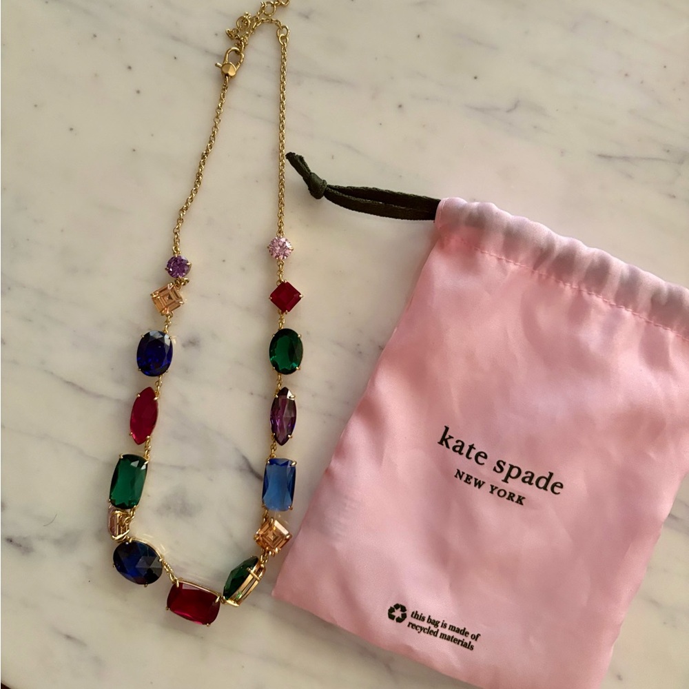 kate spade Gold Chain Necklace with Multicolor Candy Shop Gemstones